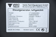 Lade das Bild in den Galerie-Viewer, Dieselgenerator Vario Tech VT-DG8000E3